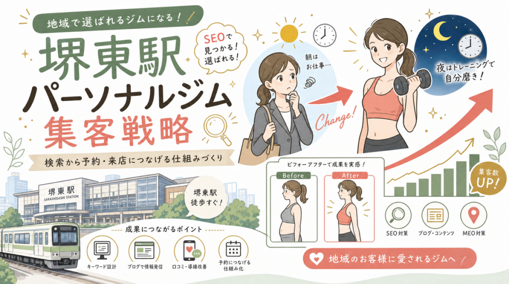 【堺東駅】パーソナルジム集客戦略｜通勤層を取り込む5つの設計原則
