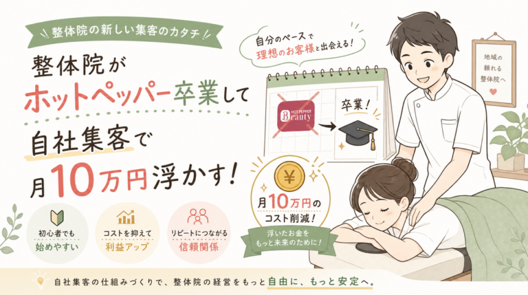 整体院がホットペッパー卒業して自社集客で月10万円浮かす方法【2026年最新】