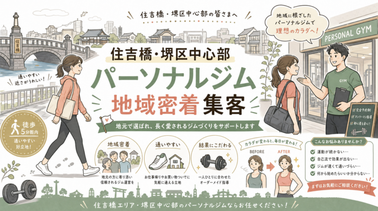【住吉橋・堺区中心部】パーソナルジム集客｜地域密着で勝つ5つの設計原則