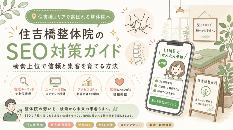 住吉橋の整体院が競合密集エリアで月新規50件取る方法【2026年最新】