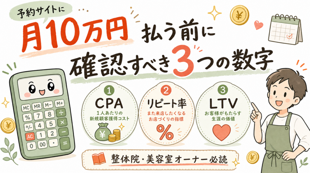 予約サイトに月10万円払う前に確認したい3つの数字｜整体院・美容室オーナー必読【2026年最新】